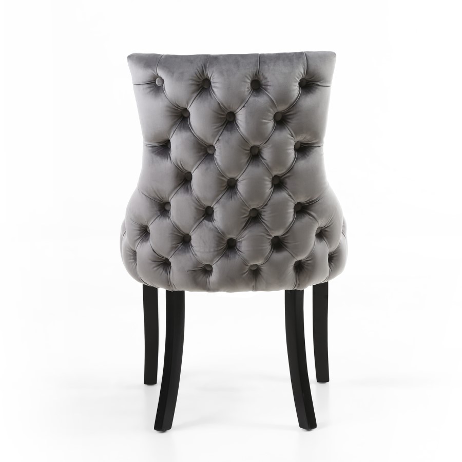 Winslow Single Brushed Velvet Grey Dressing Table Chair