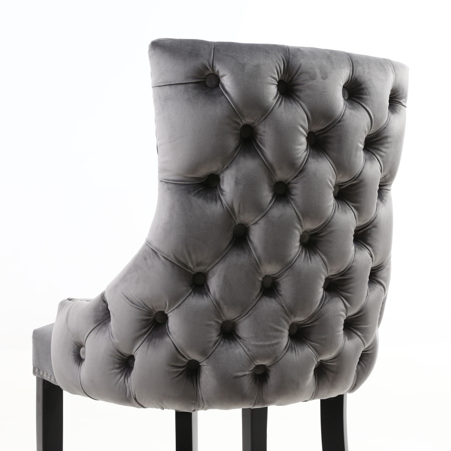 Winslow Single Brushed Velvet Grey Dressing Table Chair