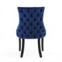 Set of 2 Blue Velvet Dining Chairs with Black Legs - Winslow