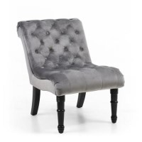 Riviera Brushed Velvet Grey Accent Chair
