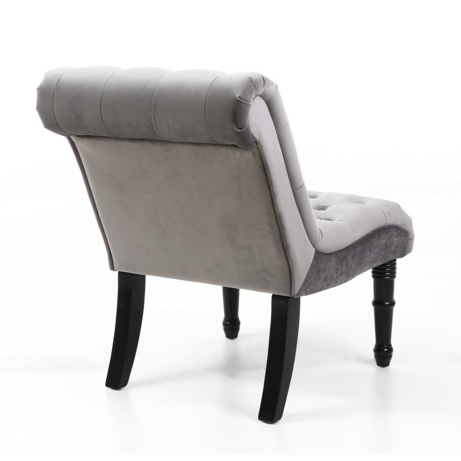 Riviera Brushed Velvet Grey Accent Chair