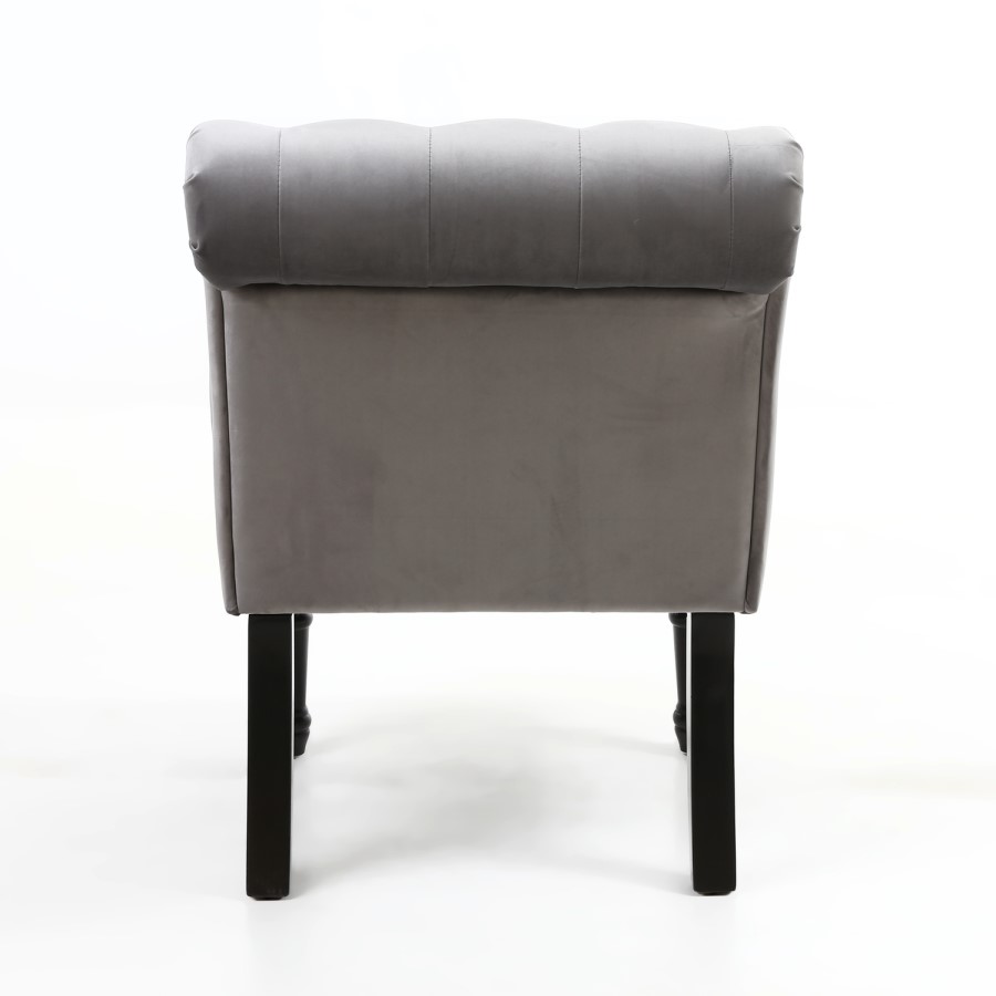 Riviera Brushed Velvet Grey Accent Chair