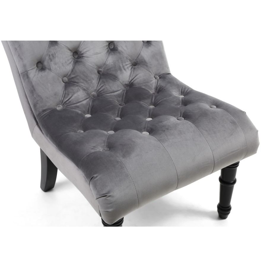 Riviera Brushed Velvet Grey Accent Chair