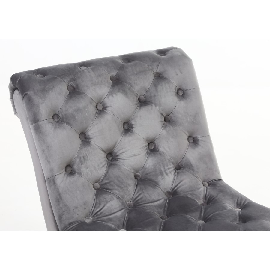 Riviera Brushed Velvet Grey Accent Chair