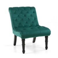 Riviera Brushed Velvet Green Accent Chair