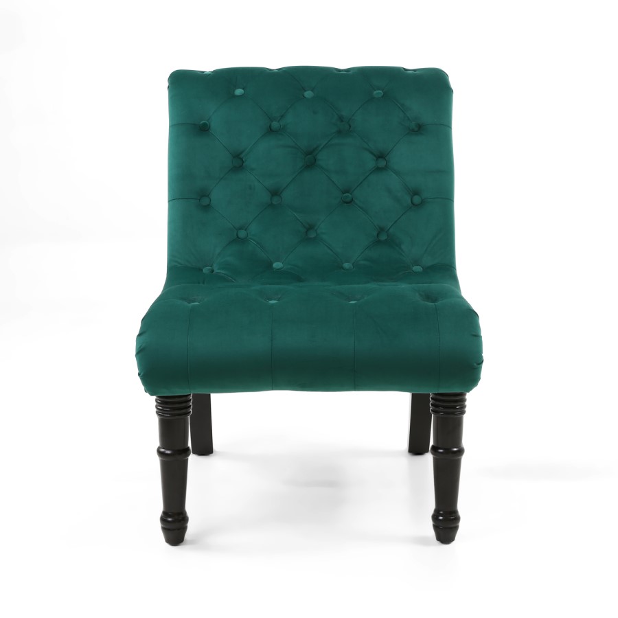 Riviera Brushed Velvet Green Accent Chair