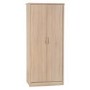 Oak Effect 2 Door Double Wardrobe - Lisbon Seconique