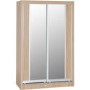 Seconique Lisbon 2 Door Sliding Wardrobe in Light Oak Effect Veneer