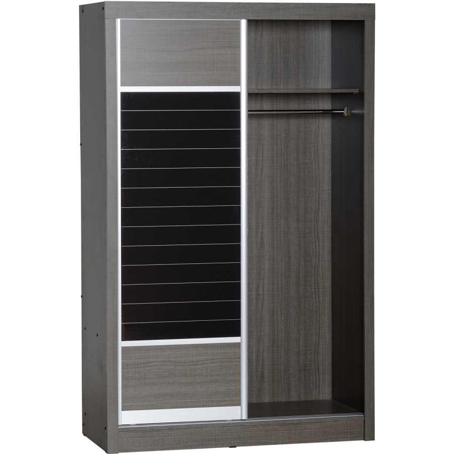 Seconique Lisbon 2 Door Sliding Wardrobe in Black Wood Grain