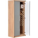 100-101-062 Seconique 100-101-062 Seconique Seville 2 Door Wardrobe in Light Oak Veneer/Grey High Gloss