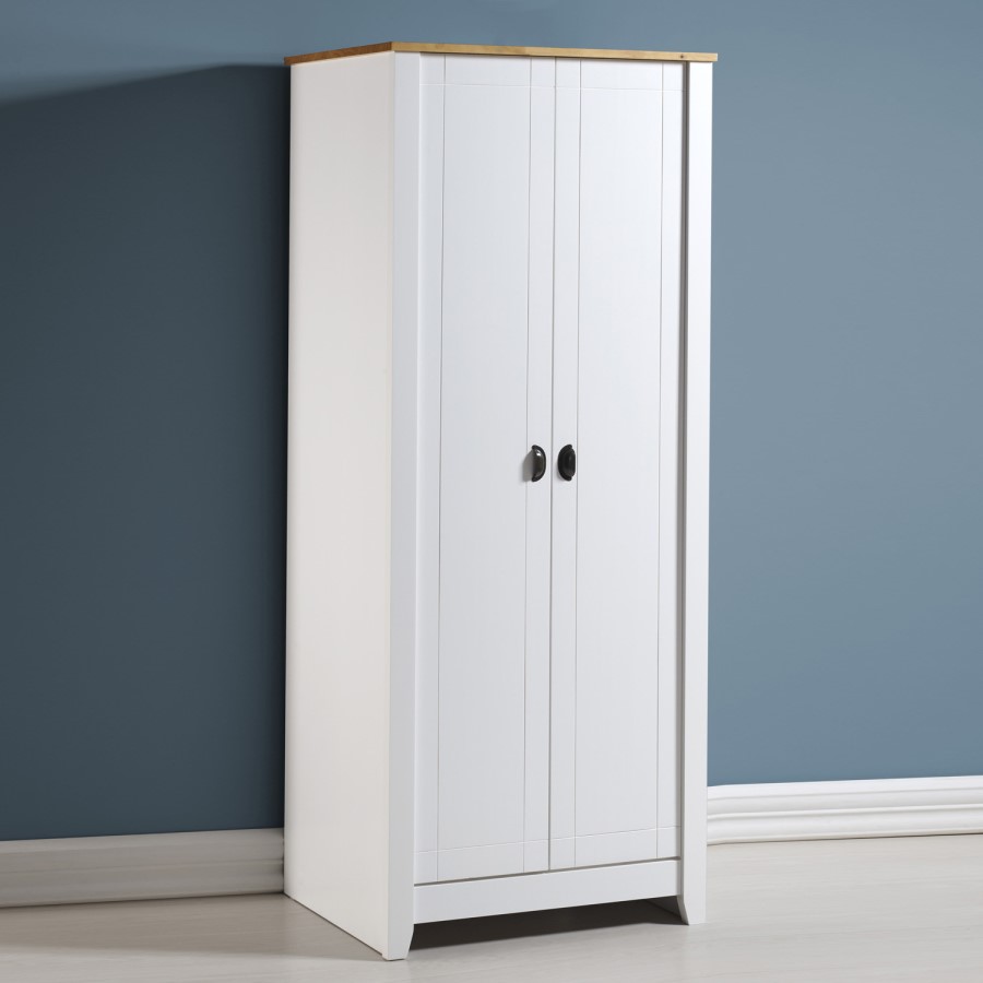 Seconique 100-101-065 Seconique Ludlow Wardrobe in White and Oak