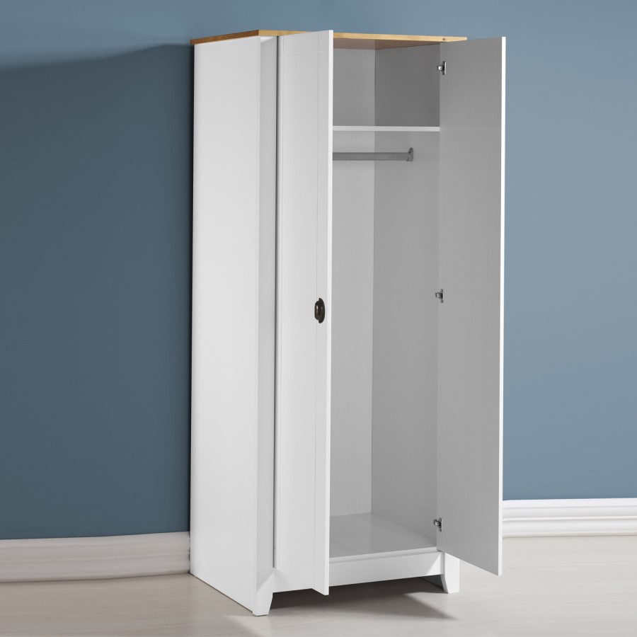 Seconique 100-101-065 Seconique Ludlow Wardrobe in White and Oak
