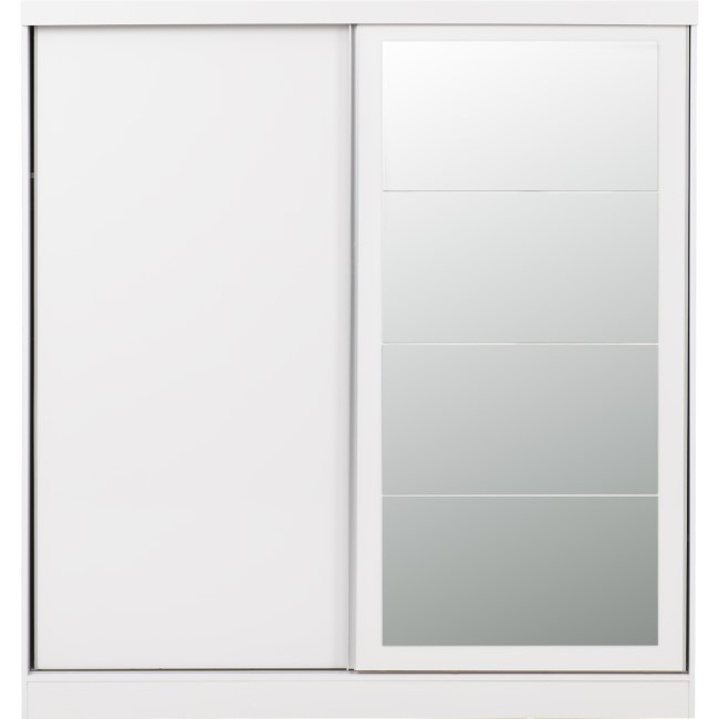 Nevada White Gloss 2 Door Sliding Wardrobe-Seconique