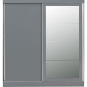 100-101-167 Nevada Grey Gloss 2 Door Sliding Wardrobe-Seconique
