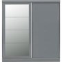 Nevada Grey Gloss 2 Door Sliding Wardrobe-Seconique