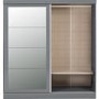 Nevada Grey Gloss 2 Door Sliding Wardrobe-Seconique