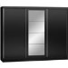 GRADE A1 - Nevada Black Gloss 3 Door Sliding Wardrobe-Seconique