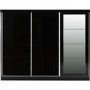 GRADE A1 - Nevada Black Gloss 3 Door Sliding Wardrobe-Seconique