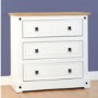 Seconique Corona White 3 Drawer Chest
