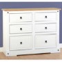 GRADE A3 - Seconique Corona White 6 Drawer Chest of Drawers