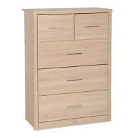 Seconique Lisbon Oak Effect 3+2 Drawer Chest