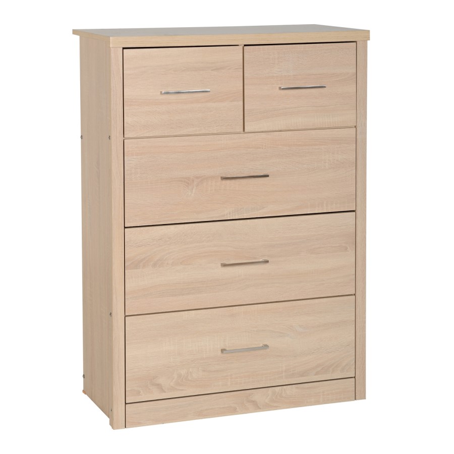 Seconique Lisbon Oak Effect 3+2 Drawer Chest