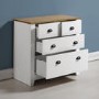 Seconique 100-102-076 Seconique Ludlow 2+2 Chest of Drawers in White and Oak