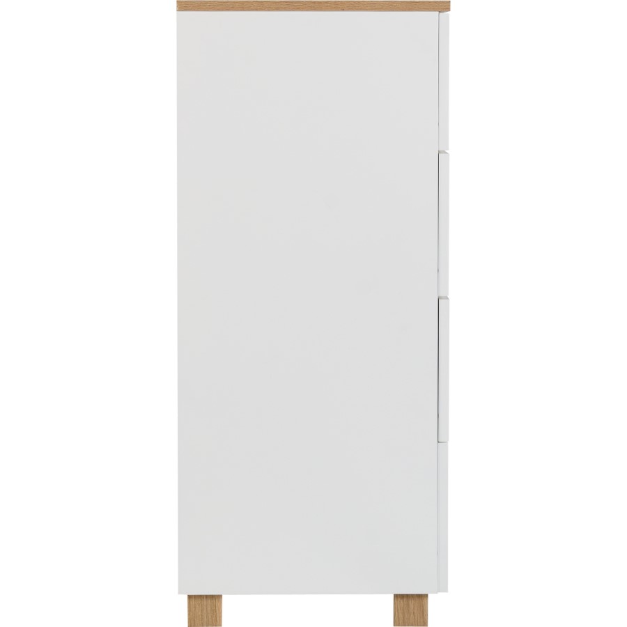 Seconique Portsmouth 4 Drawer Chest in White and Oak