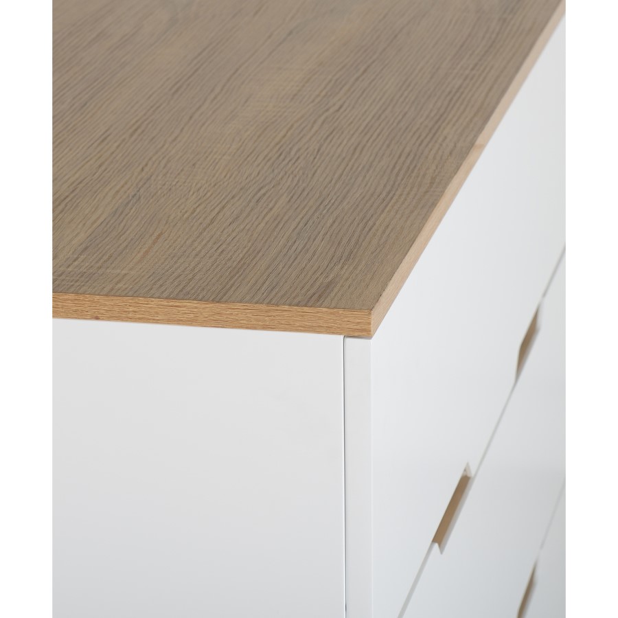 Seconique Portsmouth 4 Drawer Chest in White and Oak