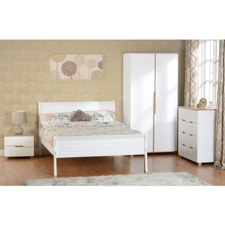 Seconique Portsmouth 4 Drawer Chest in White and Oak