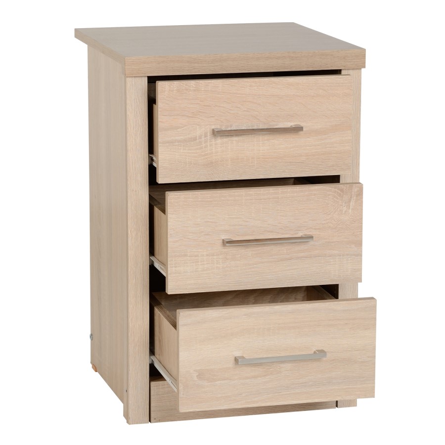 Seconique 100-103-034 Lisbon 3 Drawer Bedside Chest