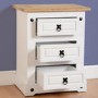 GRADE A2 - Seconique Corona White 3 Drawer Bedside Table