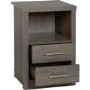 Seconique Lisbon Bedside Table in Black Wood Grain
