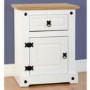 GRADE A1 - Seconique Corona White Bedside Cabinet with 1 Drawer and Door