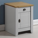100-103-042 Grey and Oak Bedside Cabinet with Drawer - Ludlow - Seconique