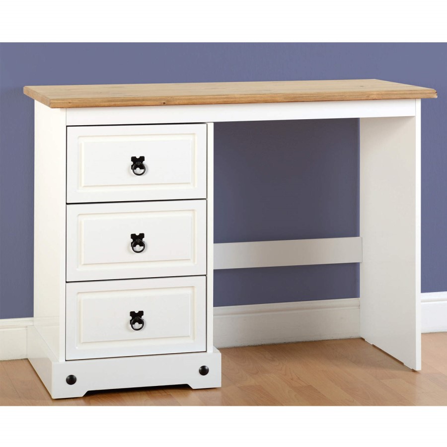 Seconique Corona White 3 Drawer Dressing Table