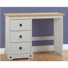 Seconique Corona 3 Drawer Dressing Table in Grey/Distressed Waxed Pine
