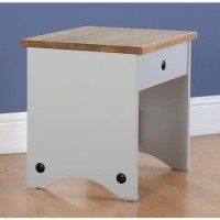Seconique Corona Dressing Table Stool in Grey/Distressed Waxed Pine