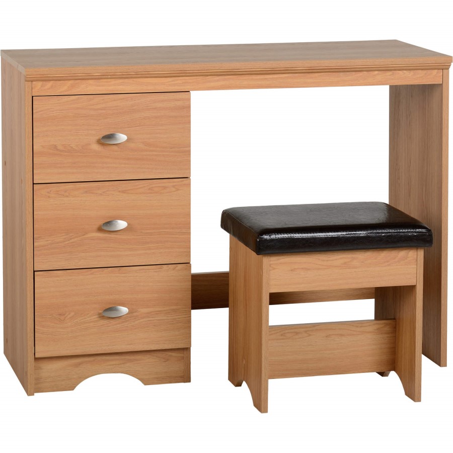 Regent 3 Drawer Dressing Table Set in Teak Effect Veneer