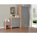 100-108-013 Oak and Grey 3 Piece Bedroom Furniture Set - Seville - Seconique