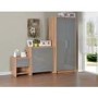 GRADE A2 - Seconique Seville Bedroom Set in Light Oak Veneer/Grey High Gloss