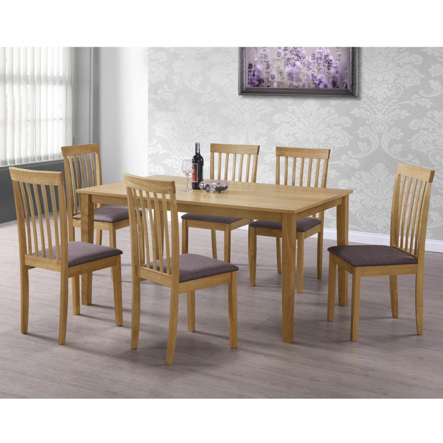 GRADE A1 - New Haven Large 6 Seater Dining Table in Light Oak 90cm x 150cm