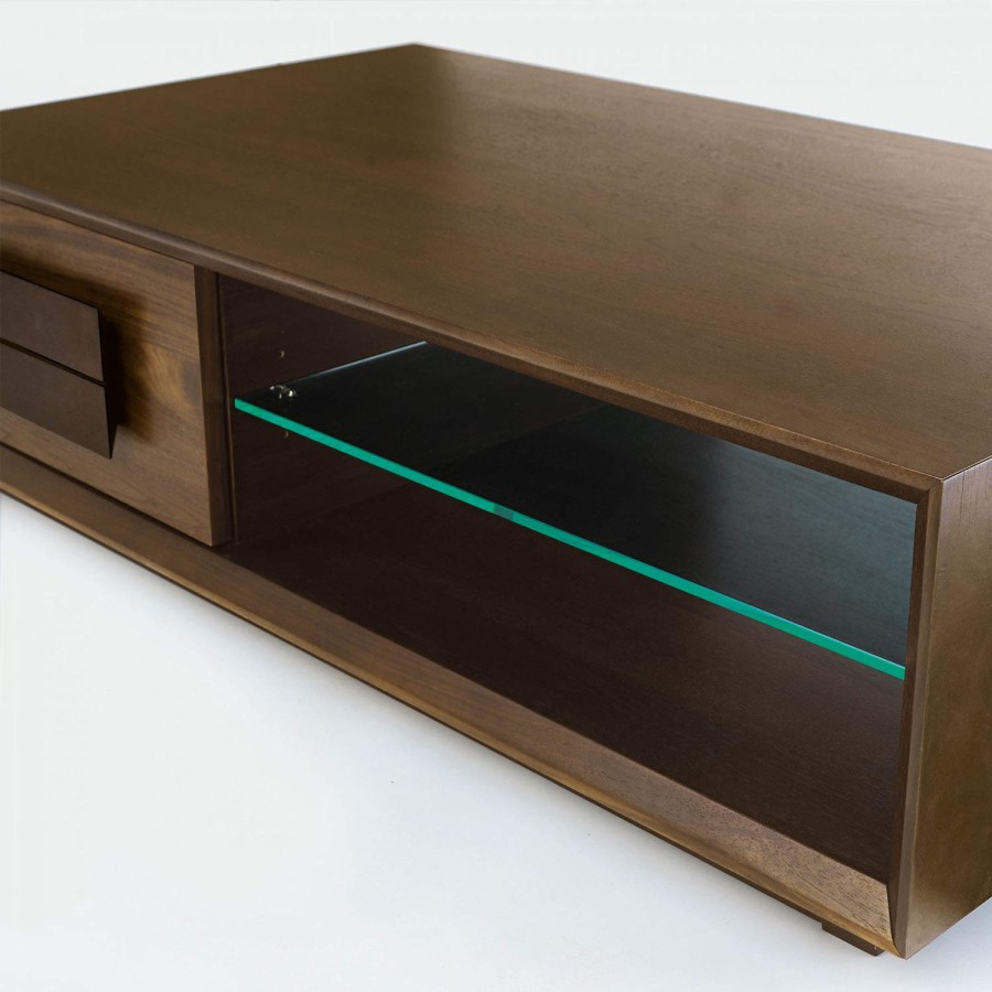 GRADE A2 - Bentley Designs City Walnut Coffee Table with Drawer