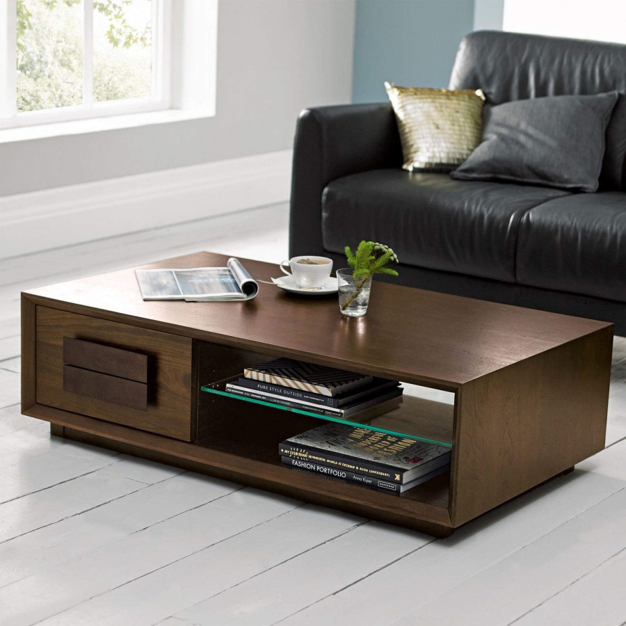GRADE A2 - Bentley Designs City Walnut Coffee Table with Drawer