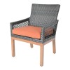 Metropolitan Grey Rattan Garden Chair with Orange Cushion