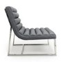 Darwin Faux Leather Grey Modern Accent Chair