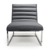 Darwin Faux Leather Grey Modern Accent Chair