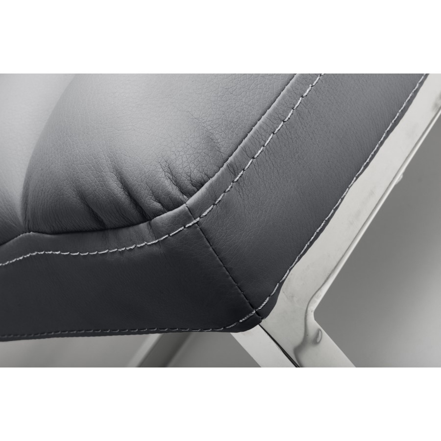 Darwin Faux Leather Grey Modern Accent Chair