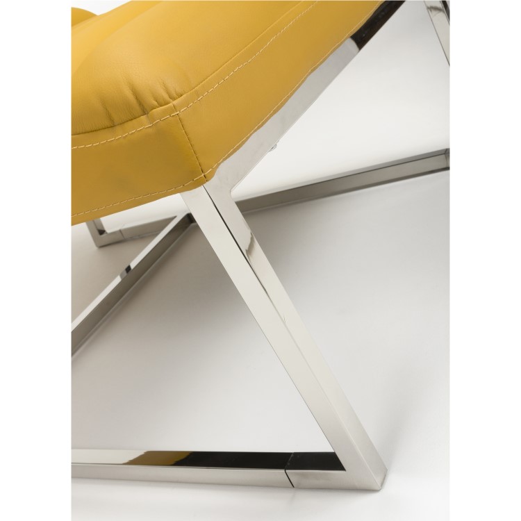 Darwin Faux Leather Yellow Modern Accent Chair