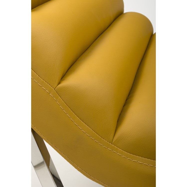 Darwin Faux Leather Yellow Modern Accent Chair